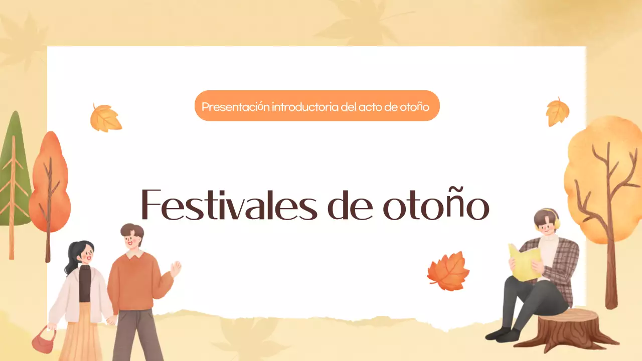 Promover un festival de otoño naranja y amarillo