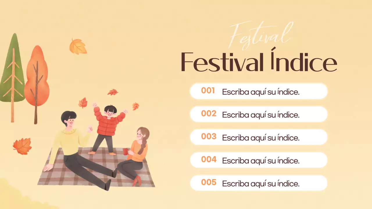 Promover un festival de otoño naranja y amarillo