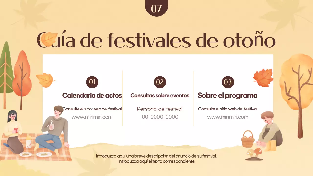 Promover un festival de otoño naranja y amarillo