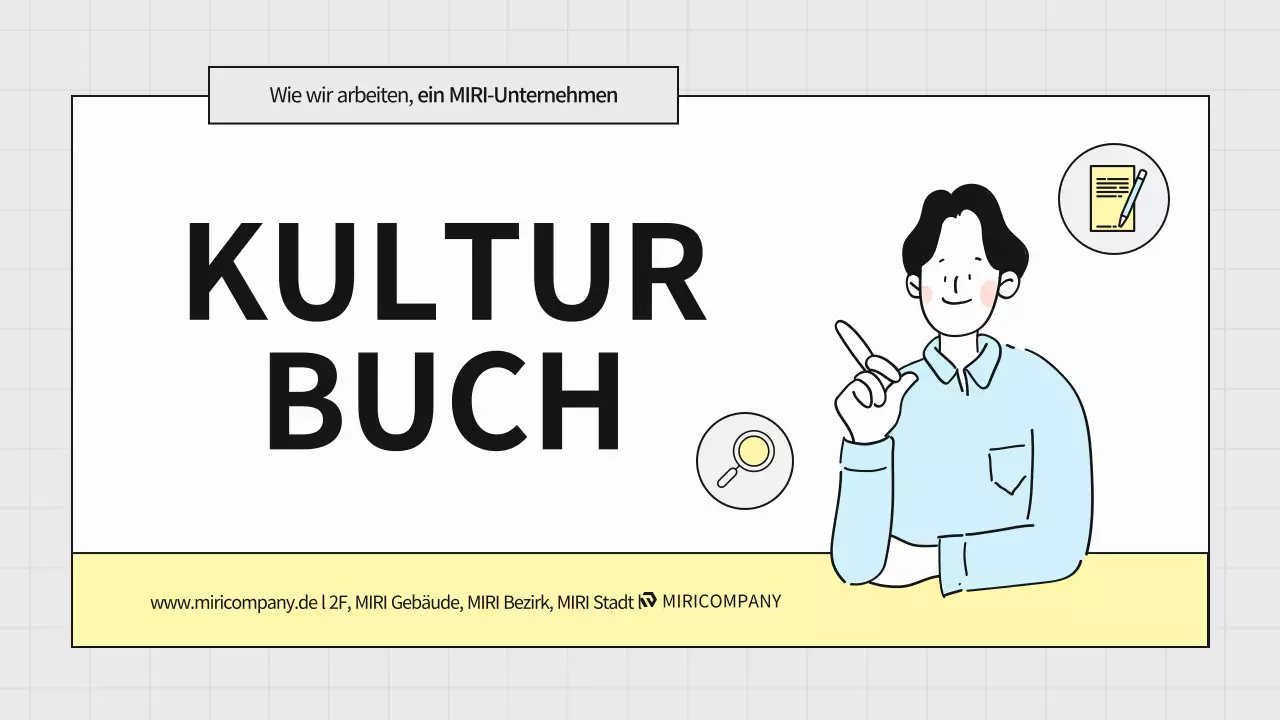 Ein Leitfaden für ein einfaches graues und gelbes Buch über Unternehmenskultur