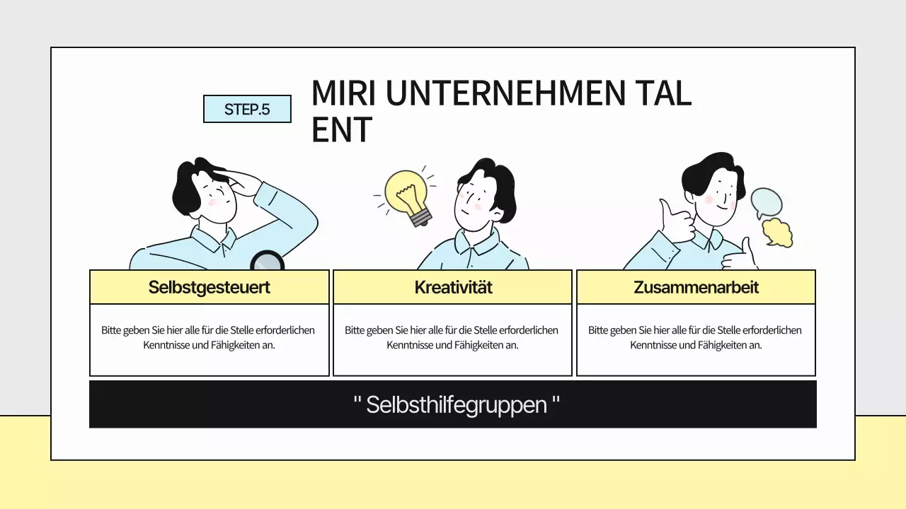 Ein Leitfaden für ein einfaches graues und gelbes Buch über Unternehmenskultur