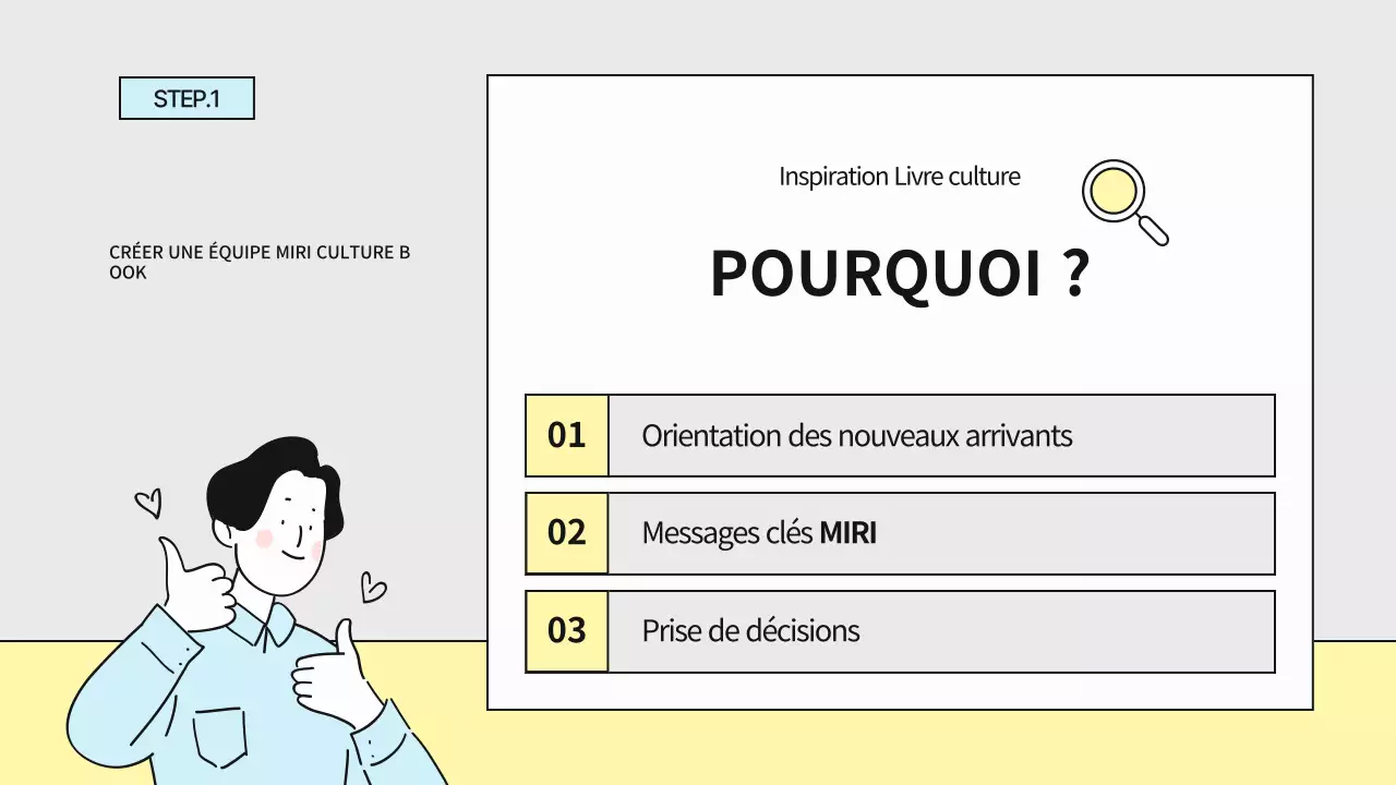 Un guide pour une culture d'entreprise simple en gris et jaune