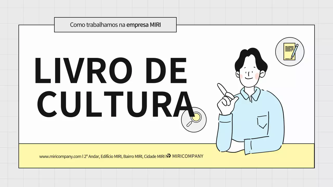 Um guia para um livro de cultura empresarial simples, cinzento e amarelo