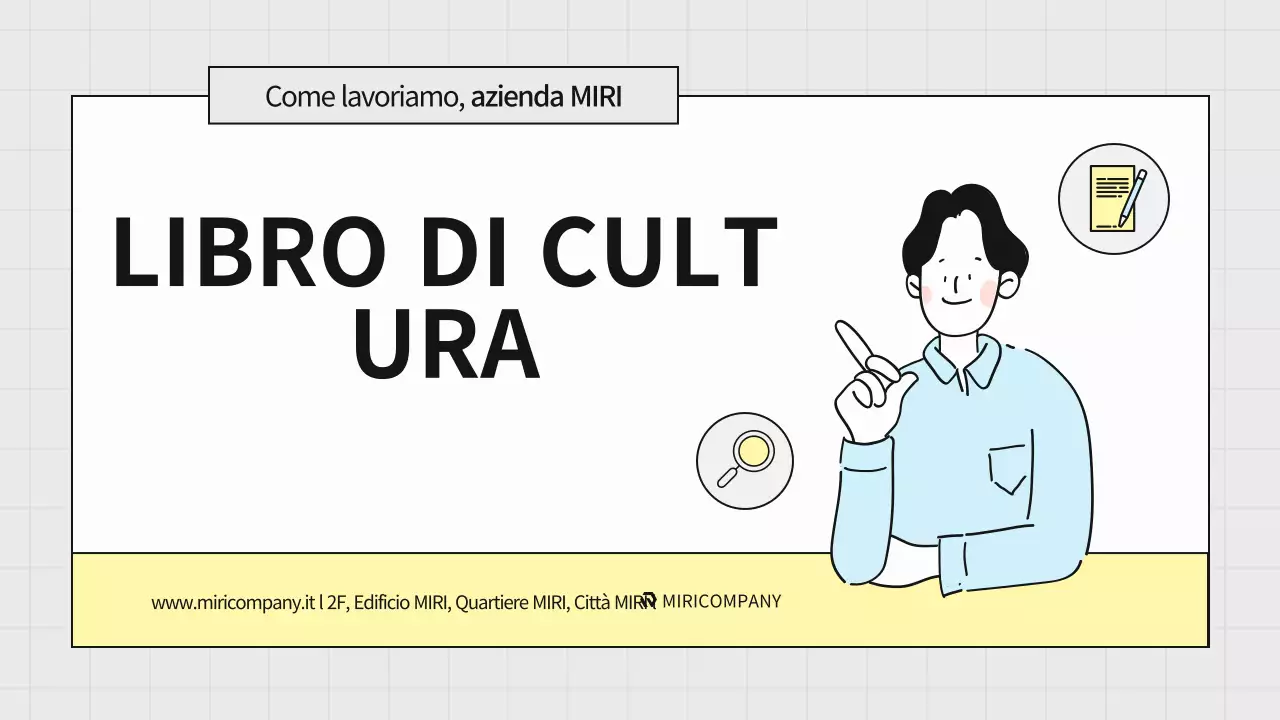 Guida a un semplice libro di cultura aziendale grigio e giallo