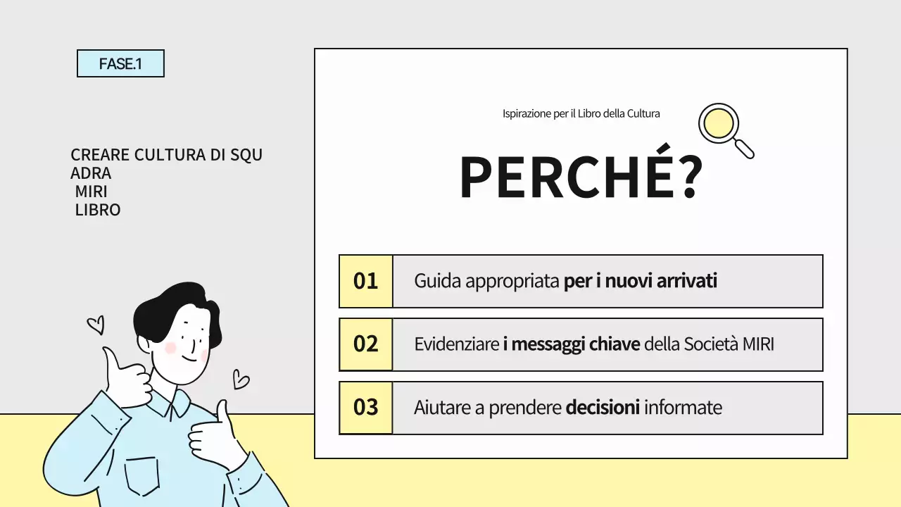 Guida a un semplice libro di cultura aziendale grigio e giallo