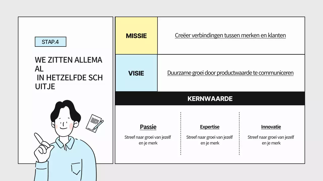 Een gids voor een eenvoudig grijs en geel bedrijfscultuurboek