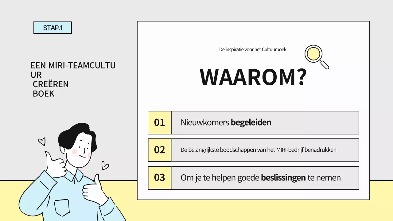 Een gids voor een eenvoudig grijs en geel bedrijfscultuurboek