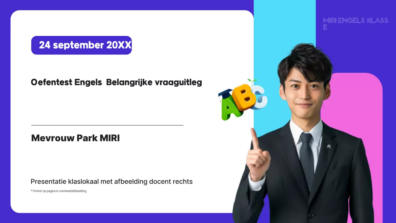 Blauwe eenvoudige Engelse onderwijsgids