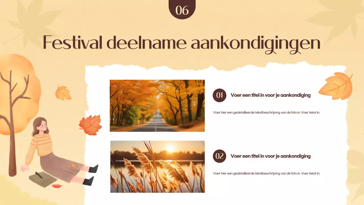 Promoot een oranje en geel herfstfestival