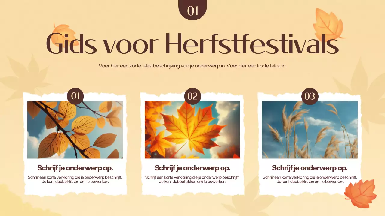 Promoot een oranje en geel herfstfestival
