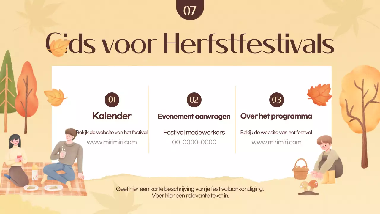 Promoot een oranje en geel herfstfestival