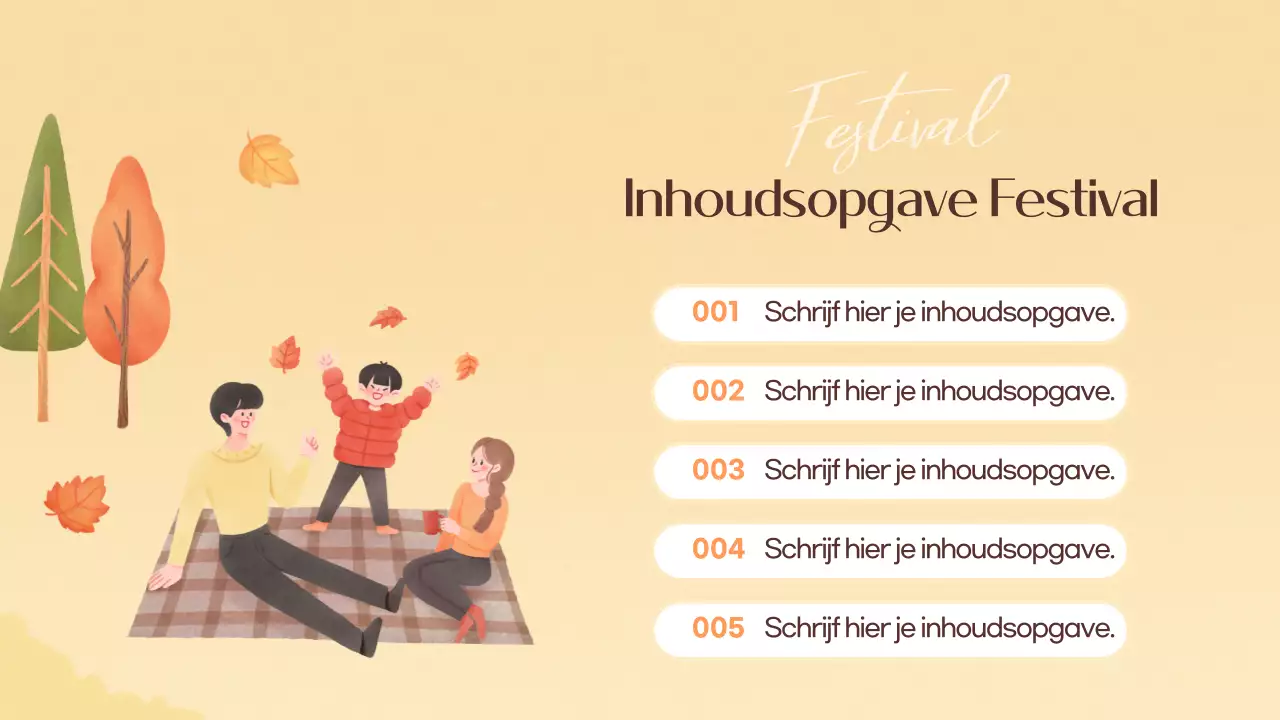 Promoot een oranje en geel herfstfestival