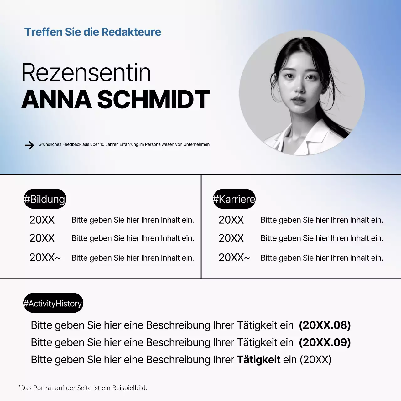 Fördern Sie die grauen und blauen, sauberen Redaktionsspezialitäten