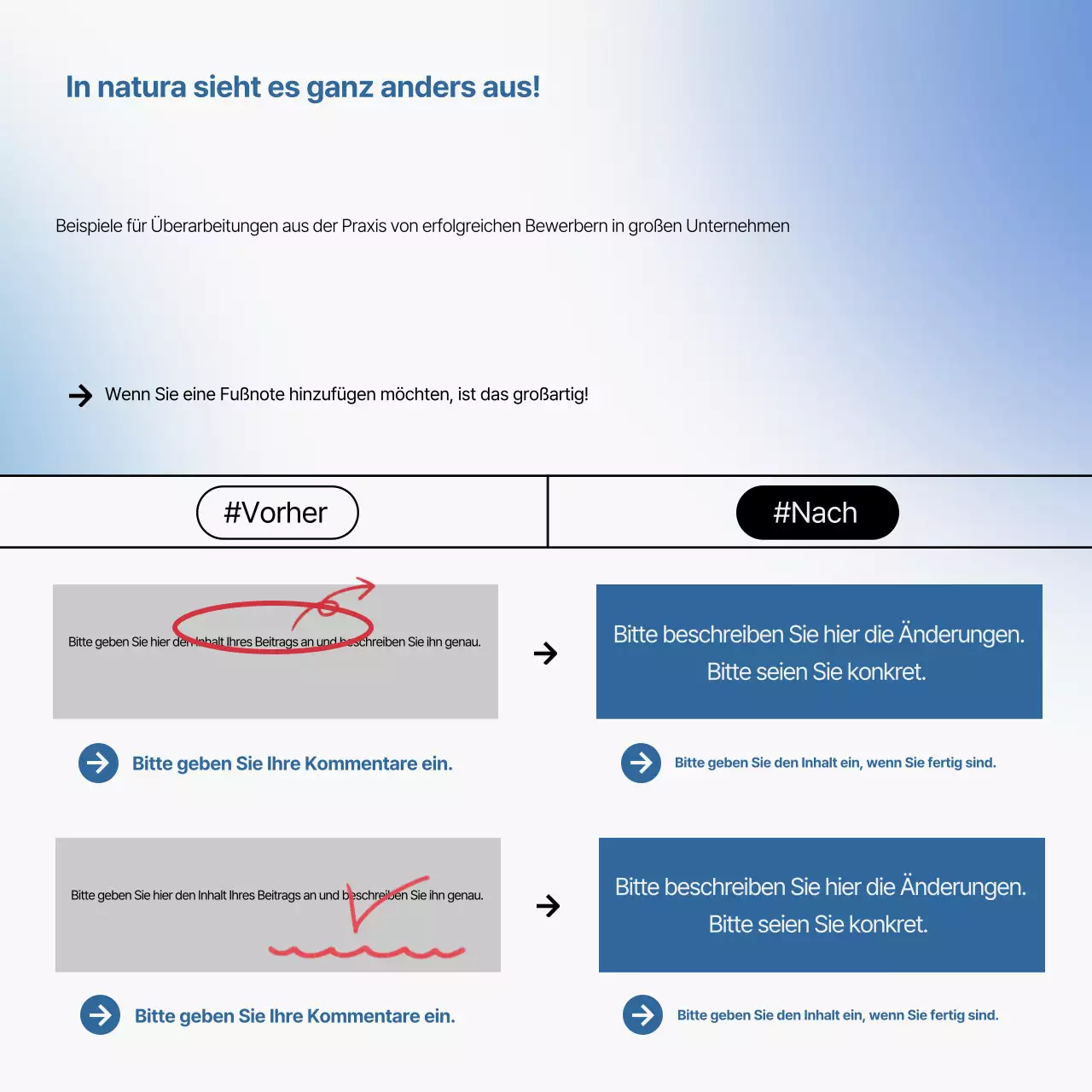 Fördern Sie die grauen und blauen, sauberen Redaktionsspezialitäten