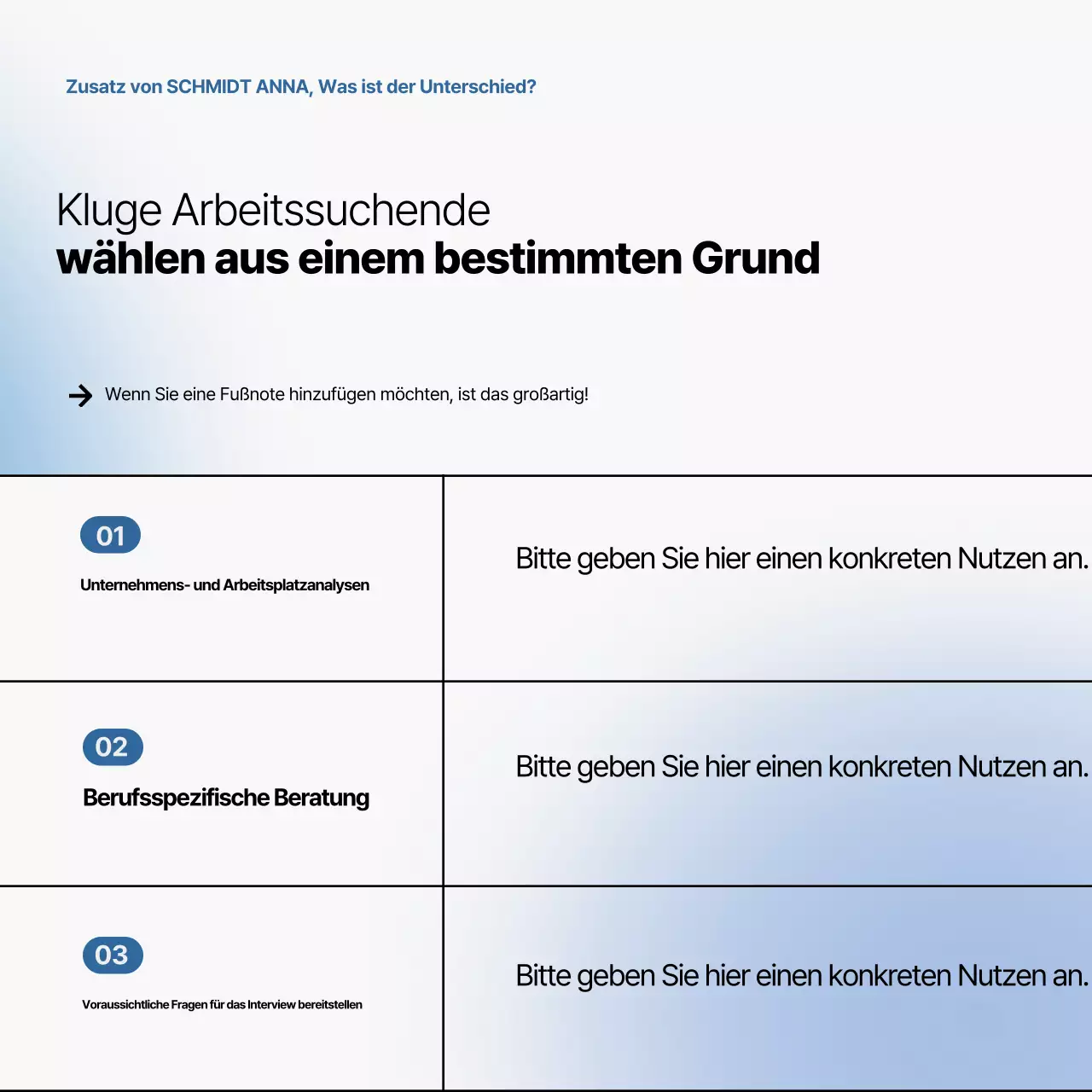 Fördern Sie die grauen und blauen, sauberen Redaktionsspezialitäten