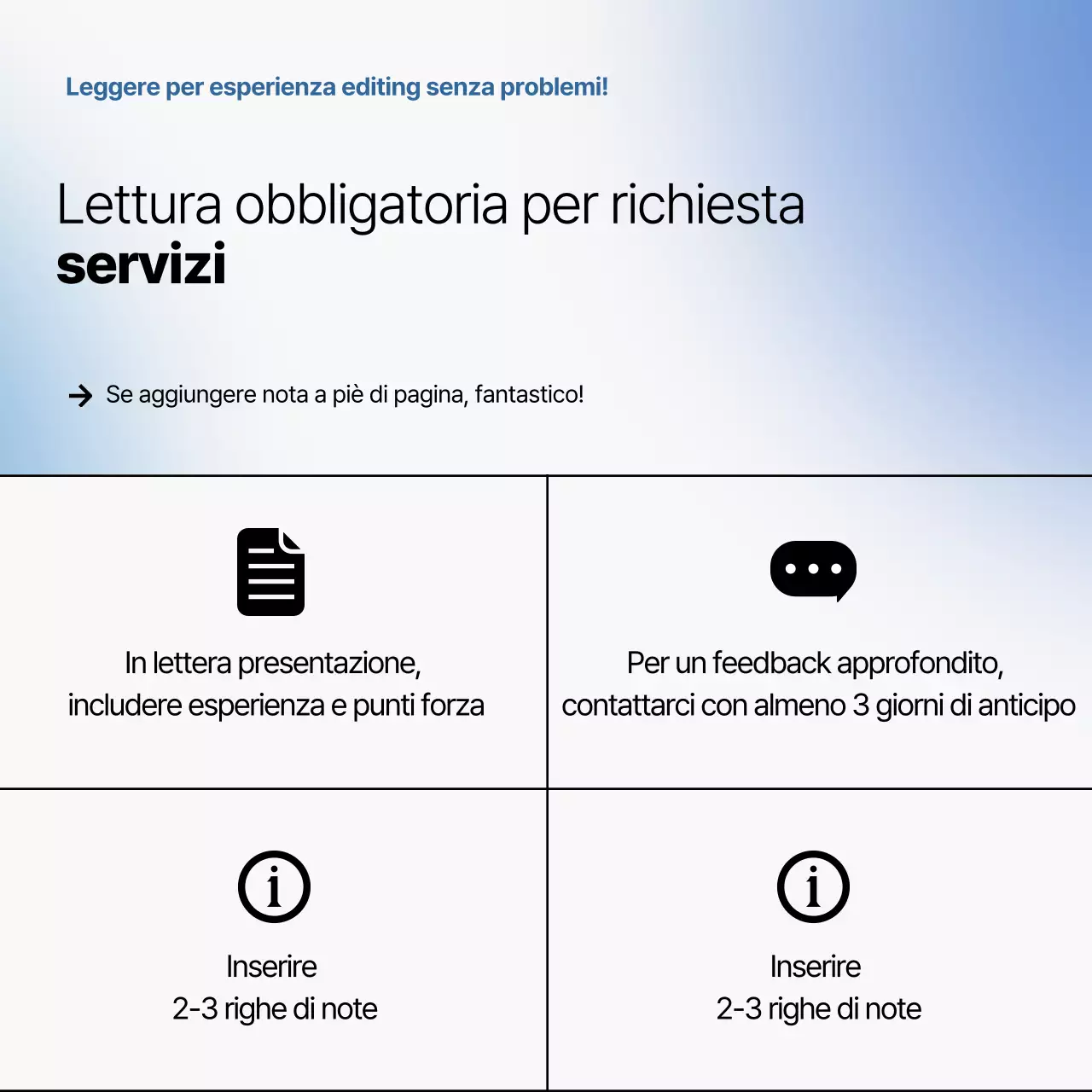 Promuovete le offerte specializzate in editing grigio e blu e pulito