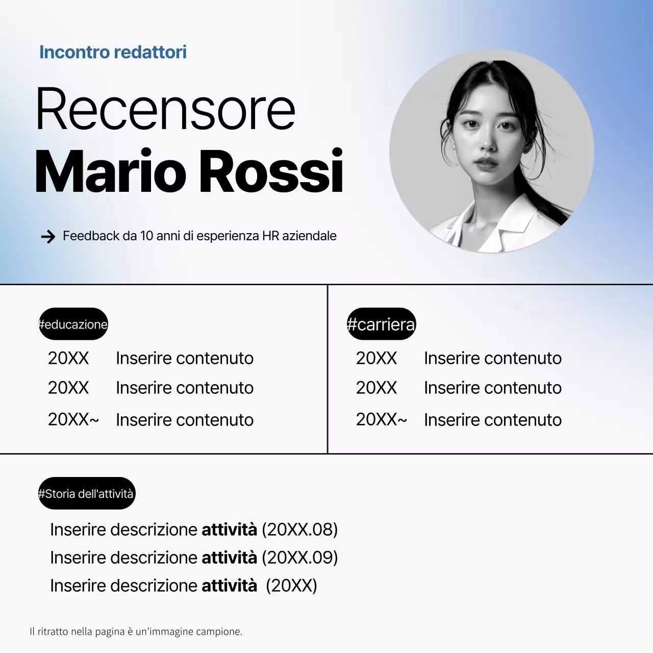 Promuovete le offerte specializzate in editing grigio e blu e pulito