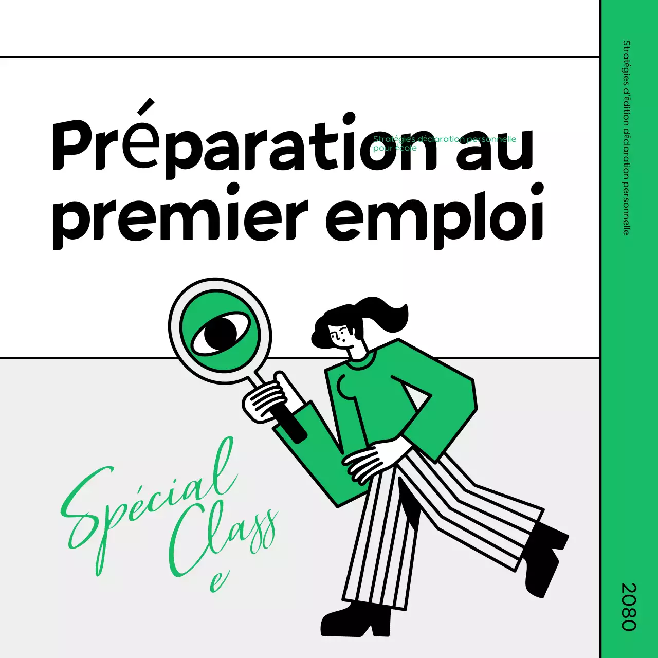 Promouvoir un cours de révision vert et noir simple et rapide
