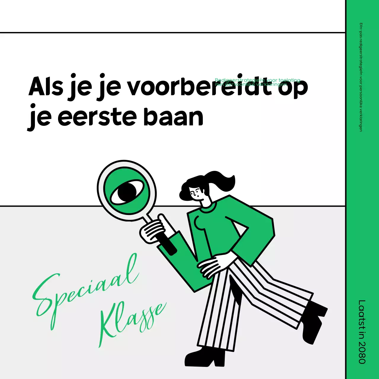 Een eenvoudige groene en zwarte revisie spoedcursus promoten