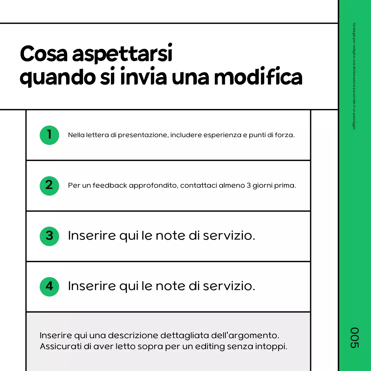 Promuovere un semplice corso intensivo di revisione verde e nero