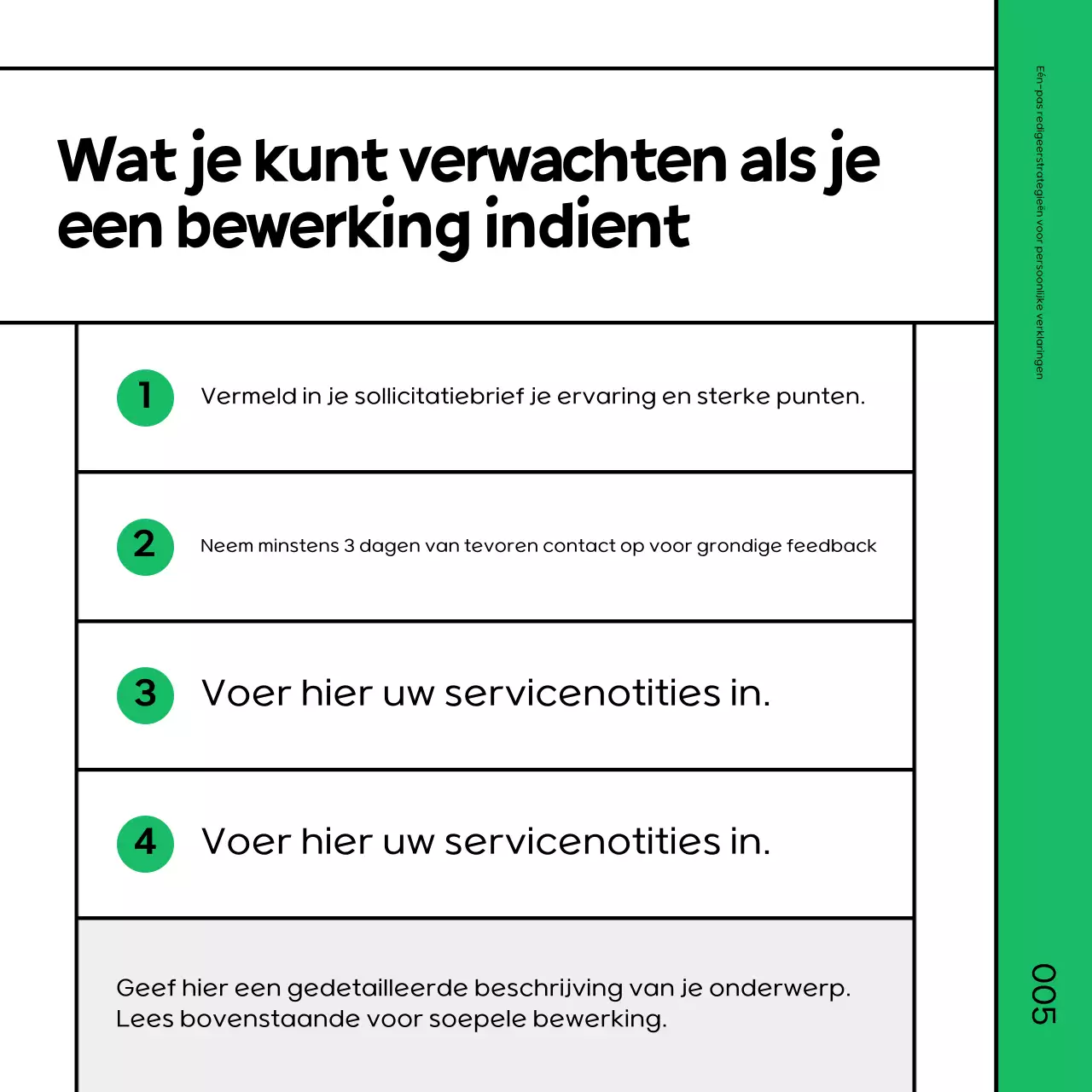 Een eenvoudige groene en zwarte revisie spoedcursus promoten