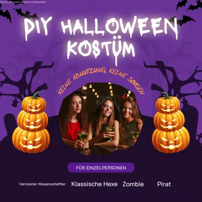 Lila und Weiß Bold Halloween Kostüm Hinweis
