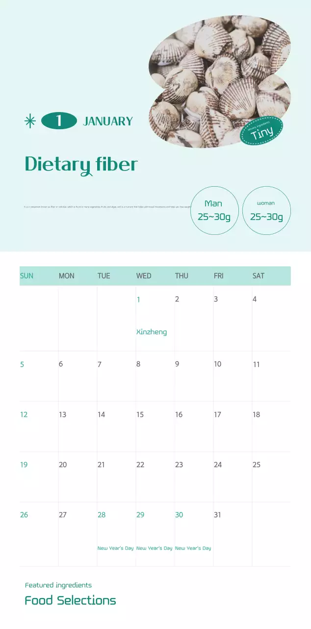 Hospital calendar with green photo frame