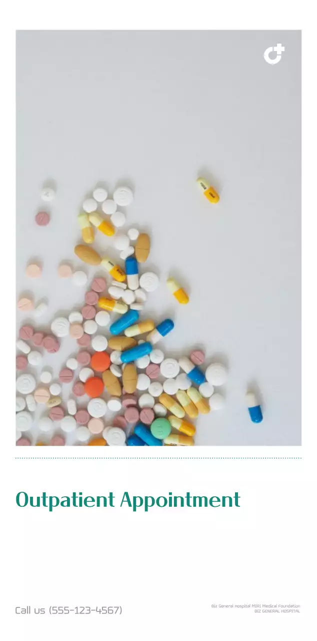 Hospital calendar with green photo frame