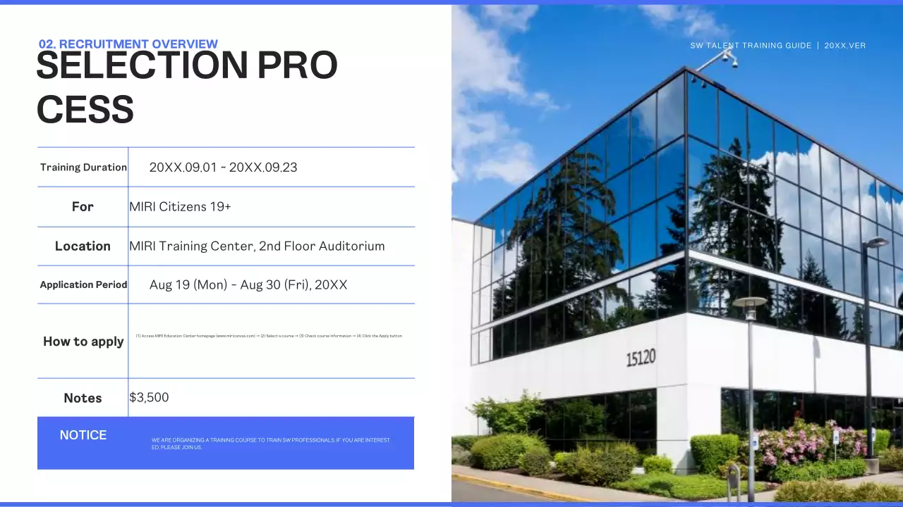 Blue Modern Trainee Recruitment Announcement