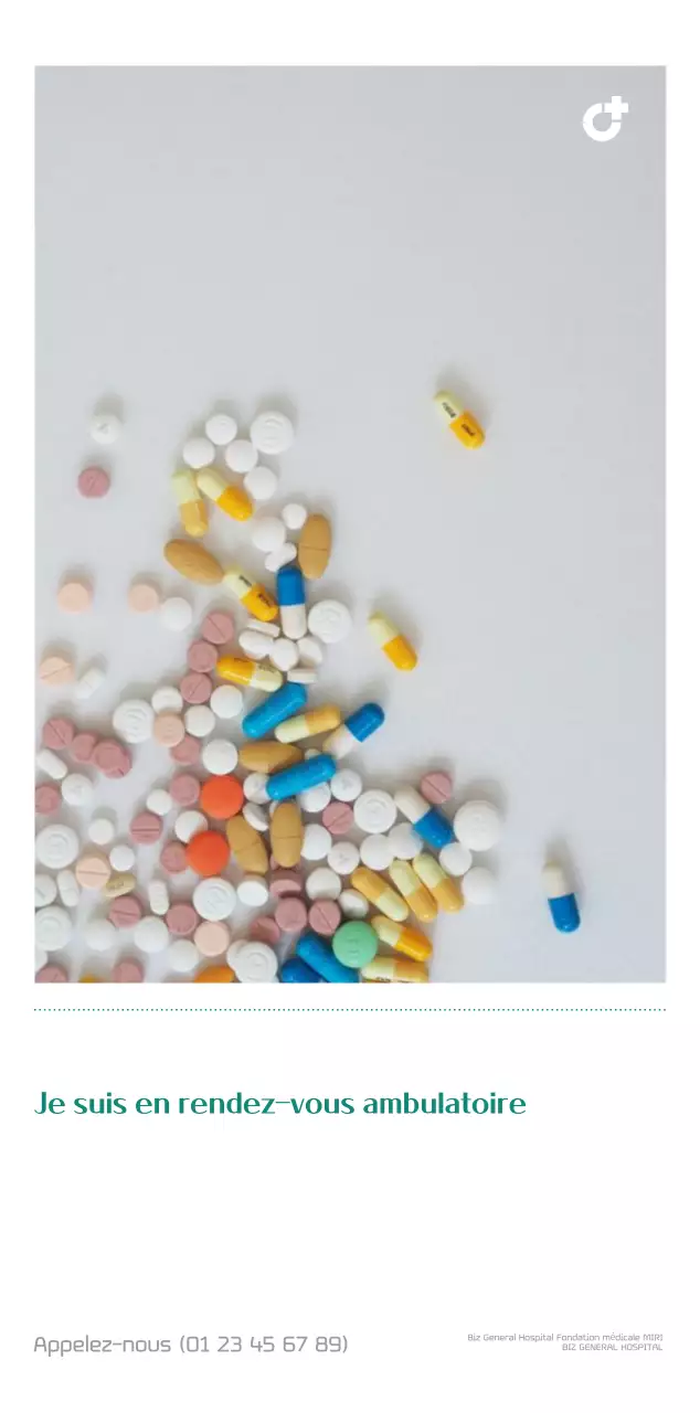 Calendrier hospitalier dans un cadre photo vert