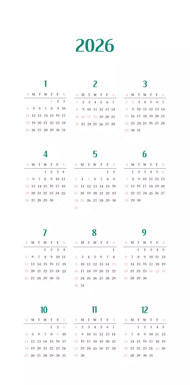 Calendrier hospitalier dans un cadre photo vert