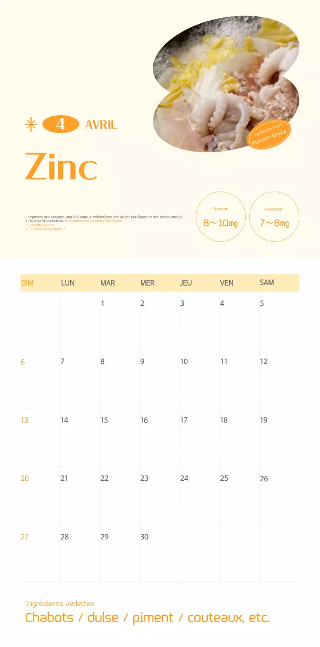 Calendrier hospitalier dans un cadre photo vert