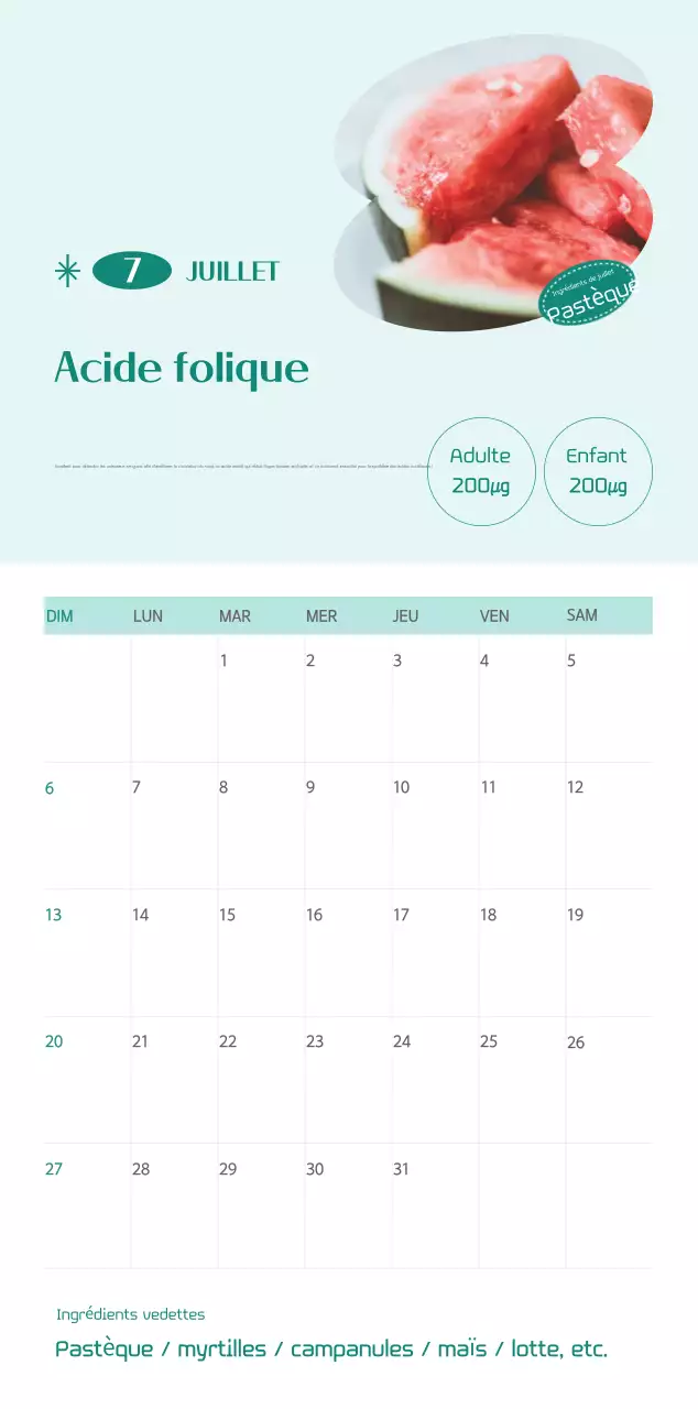 Calendrier hospitalier dans un cadre photo vert