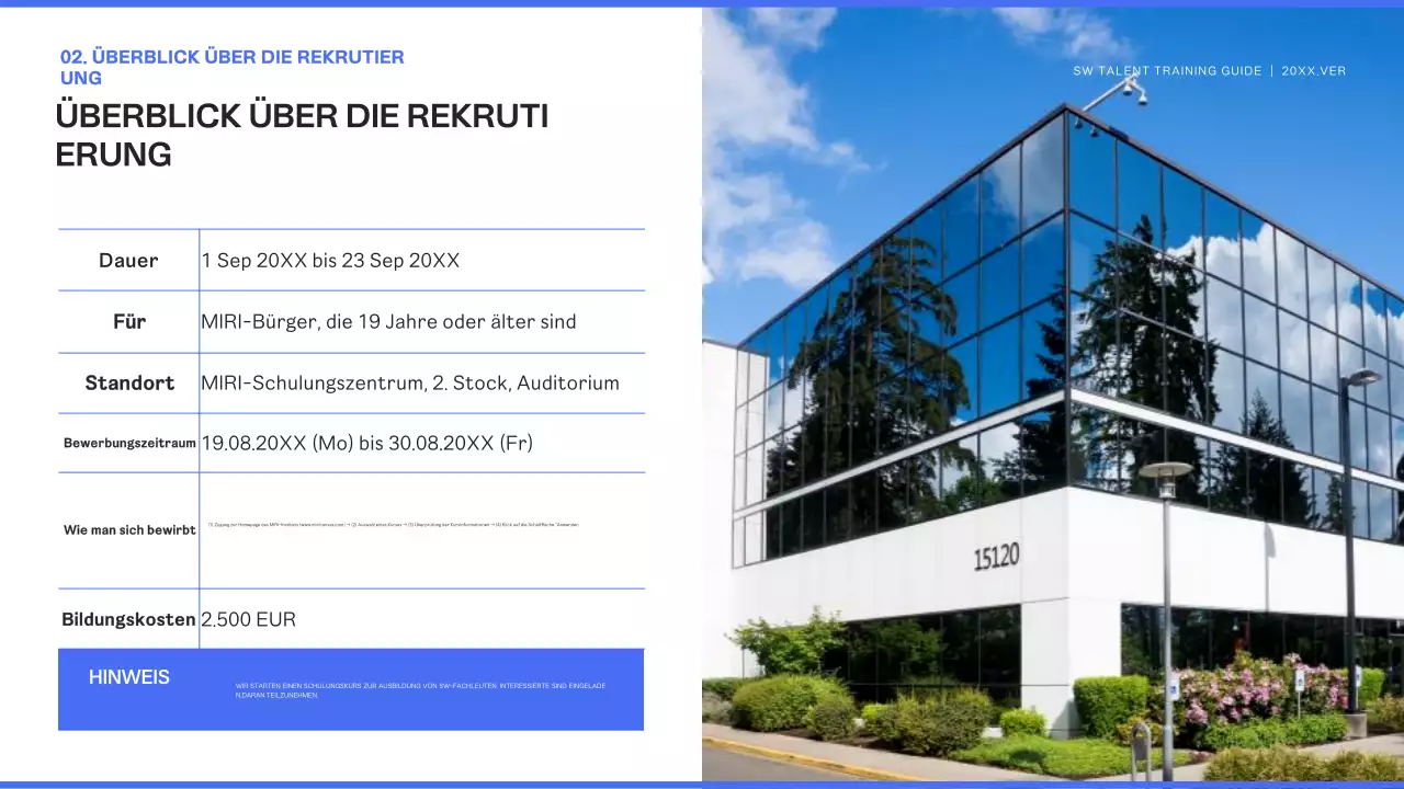 Blue Modern Trainee Recruitment