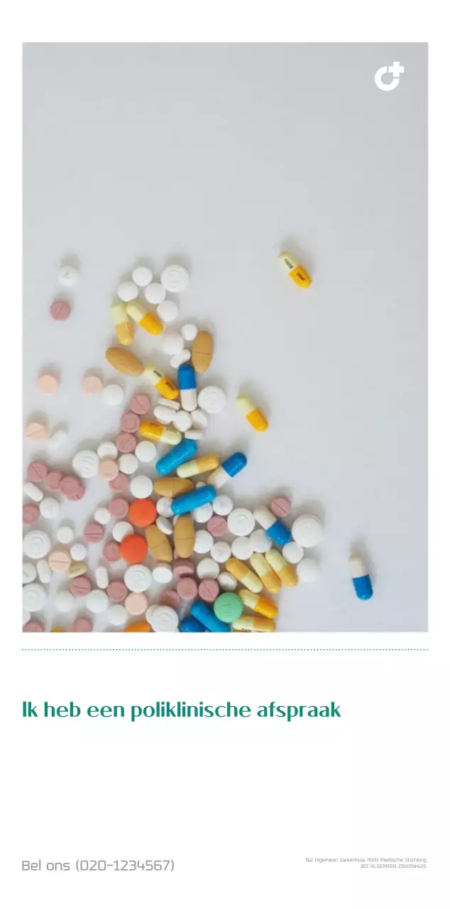 Ziekenhuiskalender in groen fotolijstje