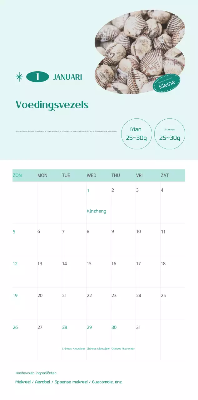 Ziekenhuiskalender in groen fotolijstje