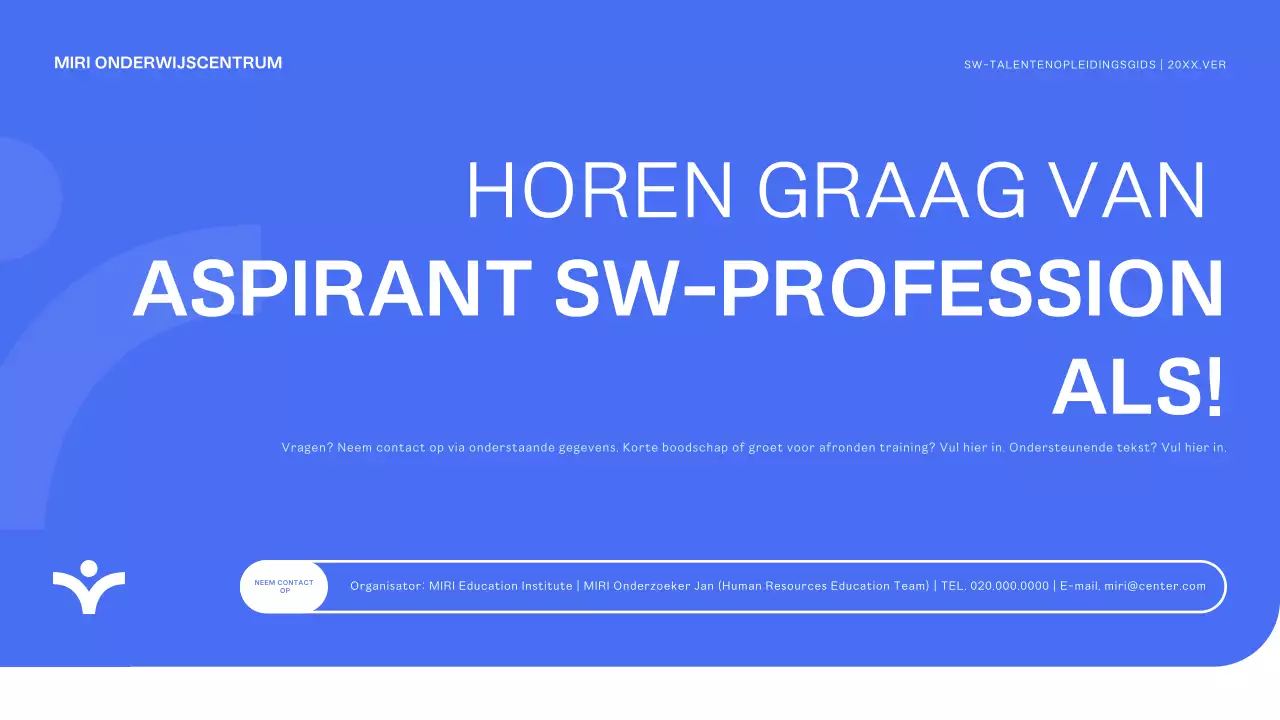 Blue Modern Stagiair Werving