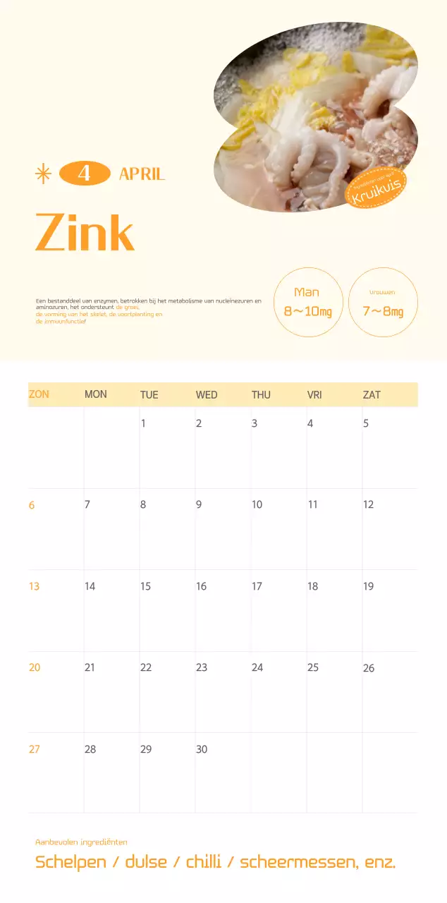 Ziekenhuiskalender in groen fotolijstje