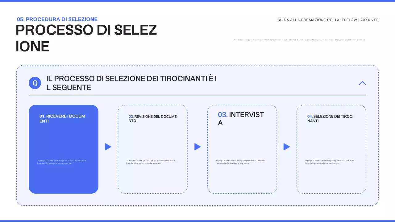 Reclutamento apprendisti blu moderno