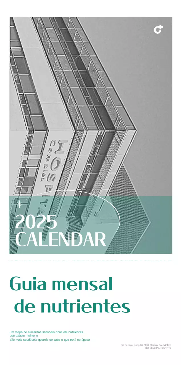 Calendário hospitalar numa moldura verde