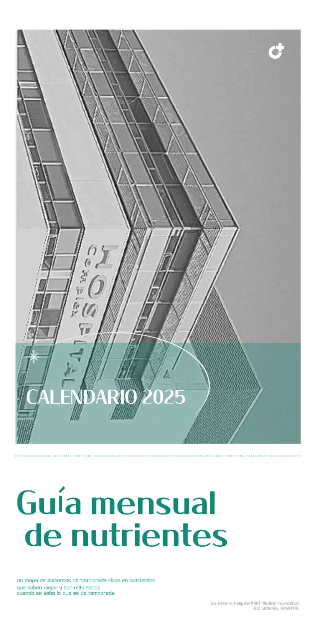 Calendario hospitalario en marco de fotos verde