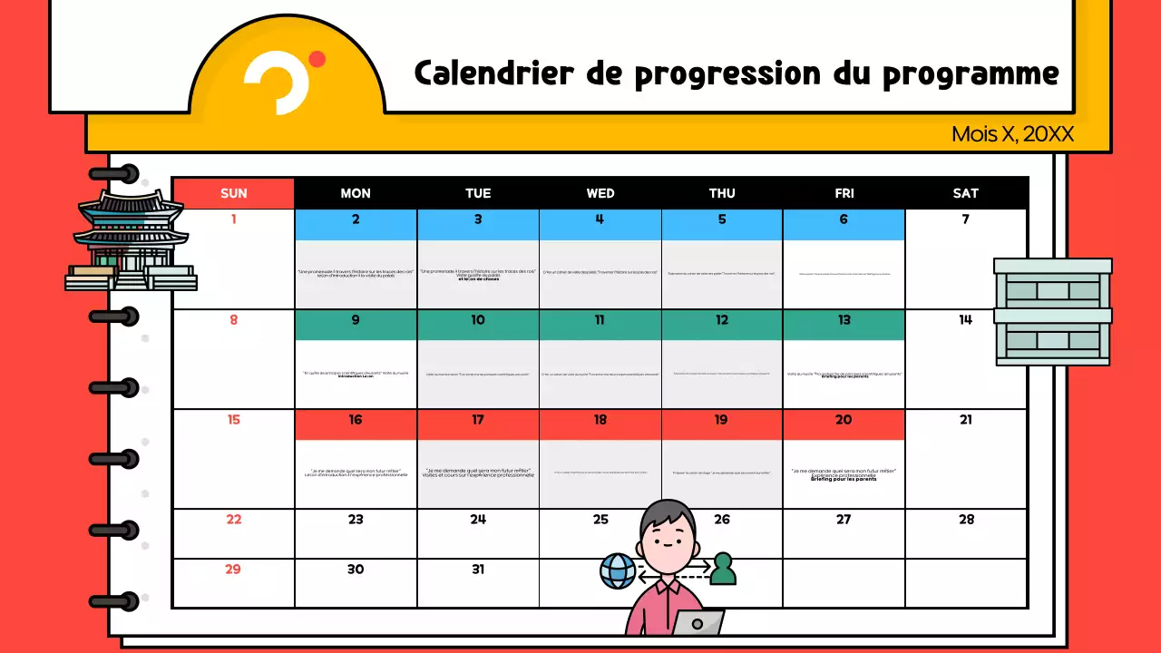 Un guide de l'art pop rouge et bleu des programmes d'apprentissage par l'expérience