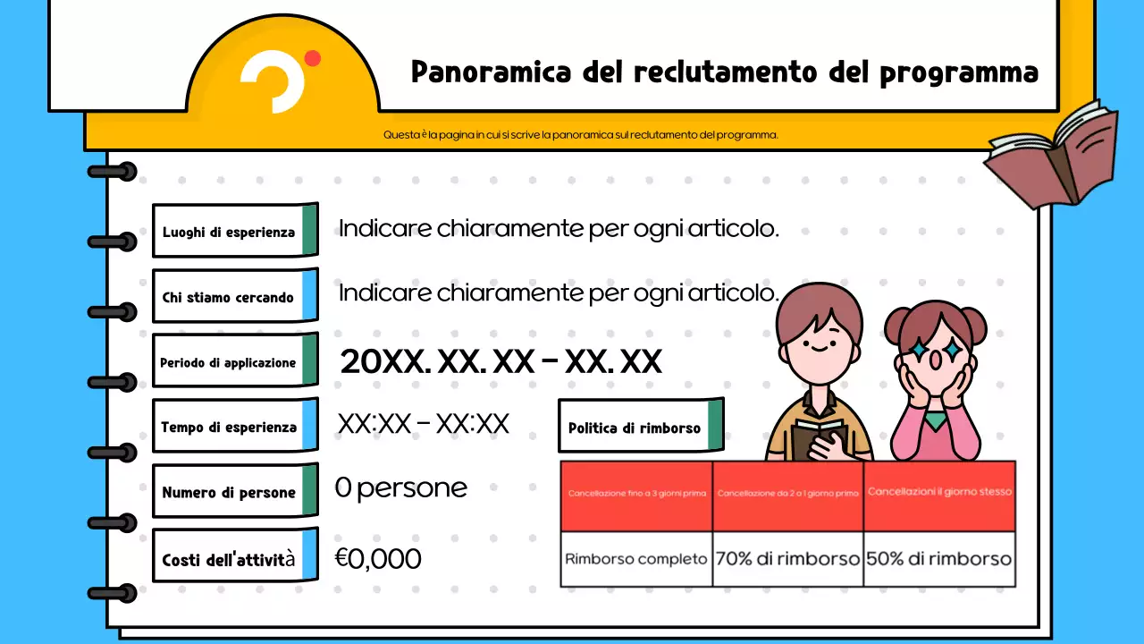 Una guida alla pop art rossa e blu dei programmi di apprendimento esperienziale
