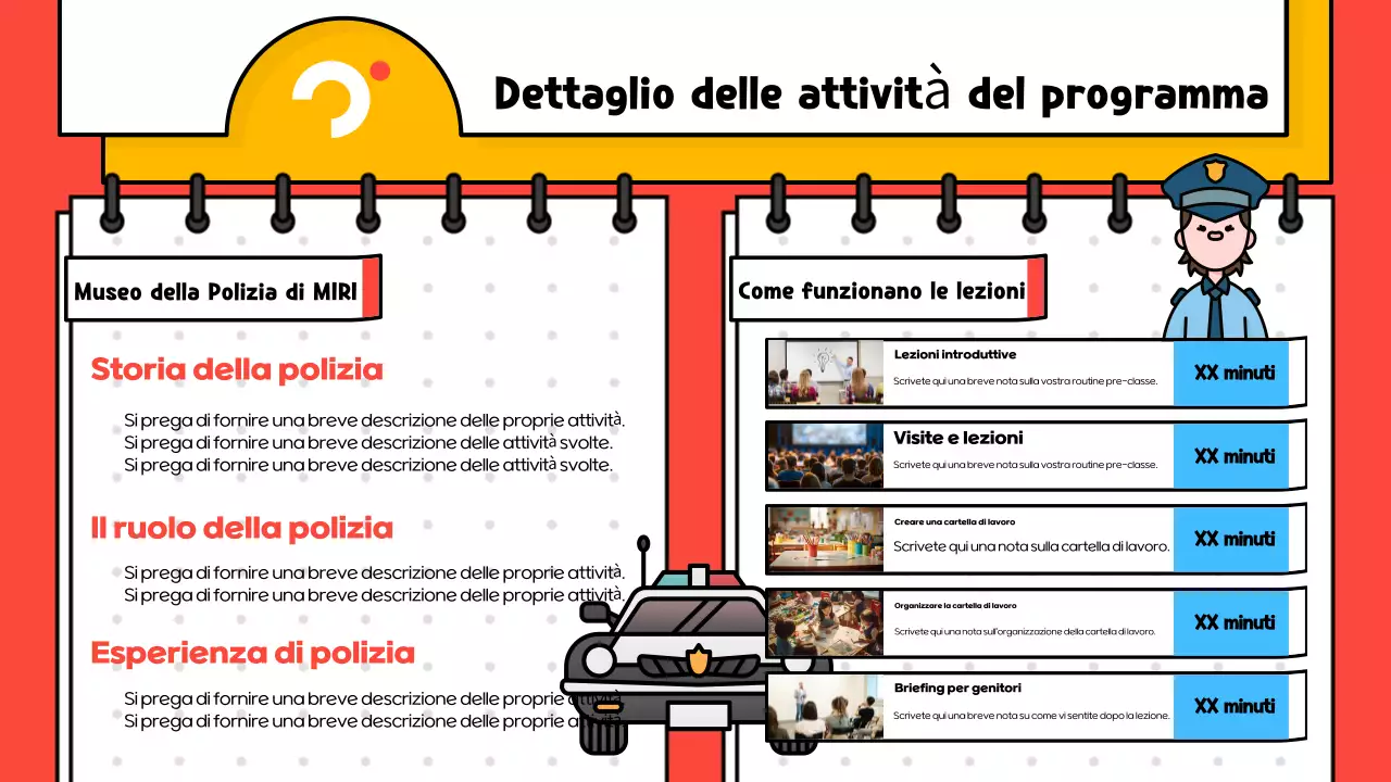 Una guida alla pop art rossa e blu dei programmi di apprendimento esperienziale