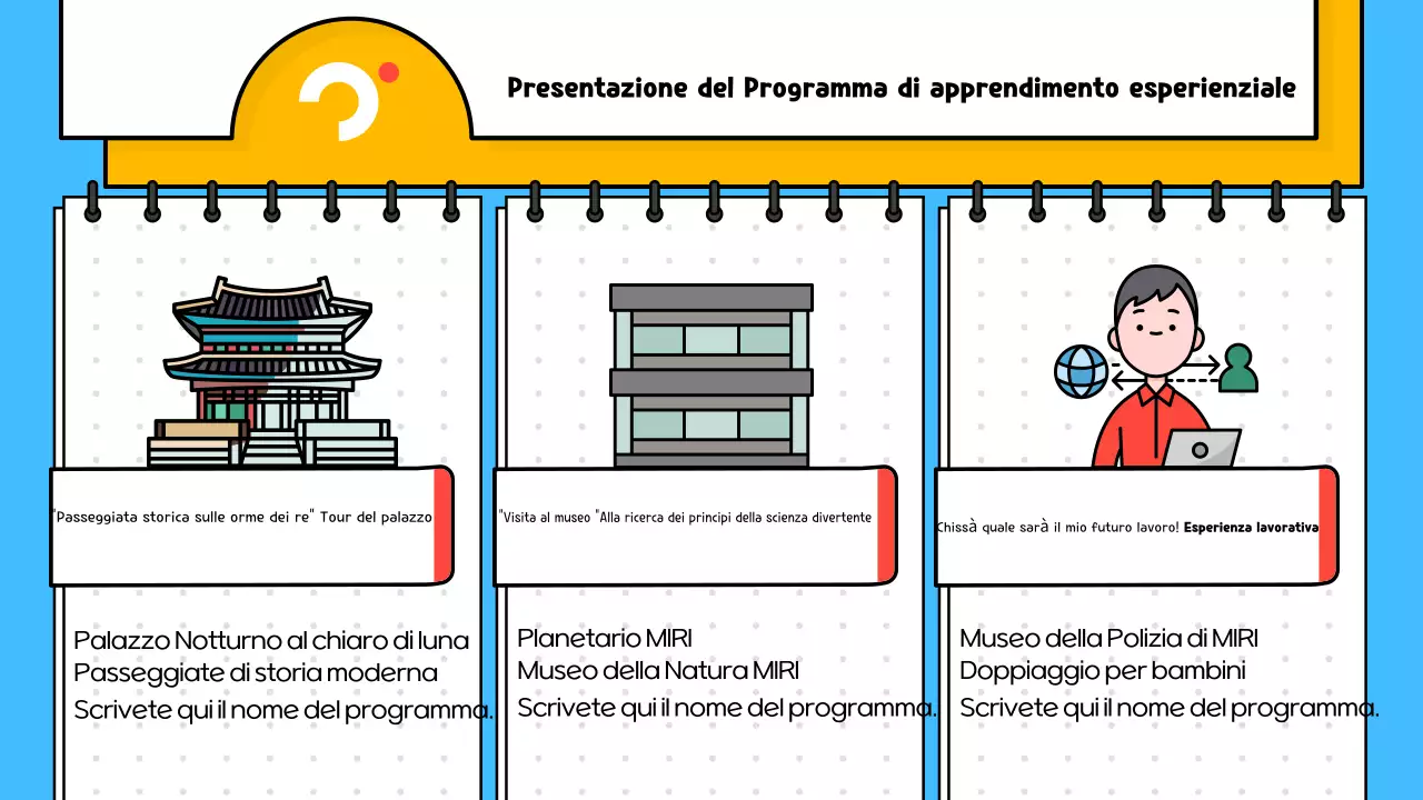 Una guida alla pop art rossa e blu dei programmi di apprendimento esperienziale
