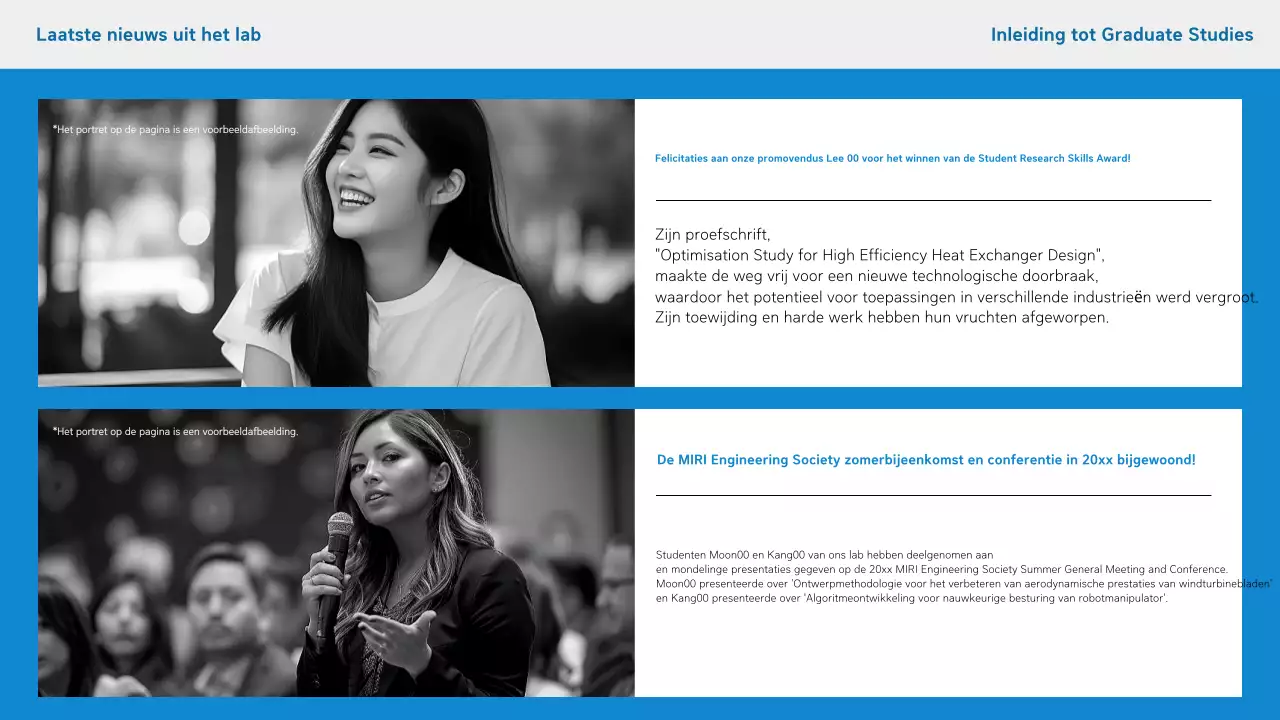 Blauwe eenvoudige sollicitatiebrief voor afgestudeerden