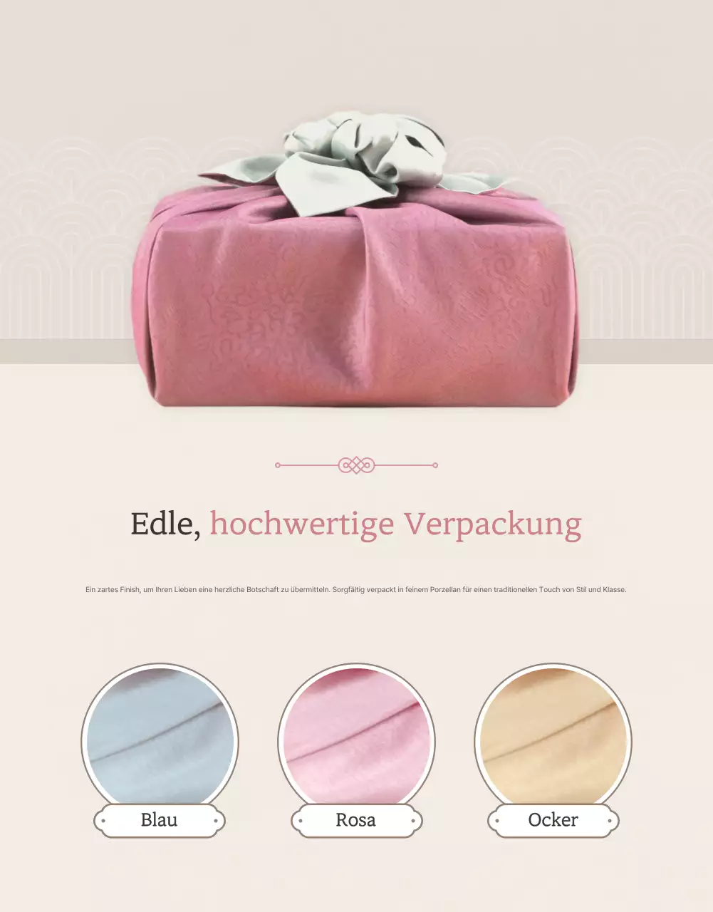 Förderung des traditionellen elfenbein- und rosafarbenen Chuseok-Hanami-Geschenksets und seiner Vorsichtsmaßnahmen