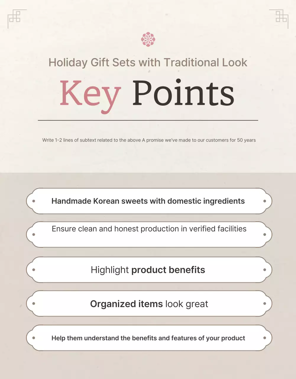 Promote checkpoint sales of traditional Chuseok Korean sweets and gift sets in ivory and pink