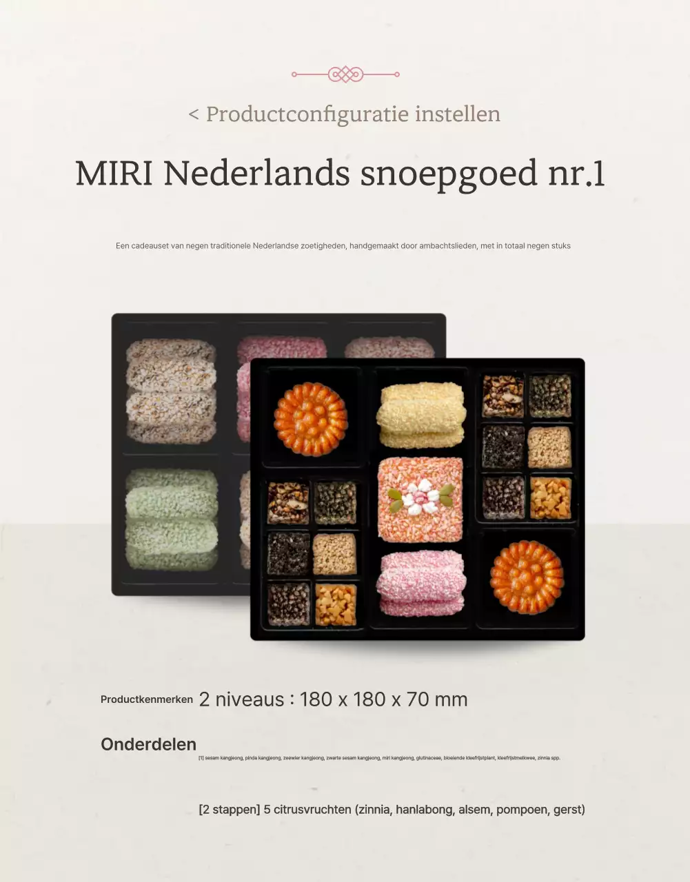 Promoot de traditionele ivoor- en roze kleuren van de Koreaanse traditionele Chinese nieuwjaarscadeauset Opties en productgegevens