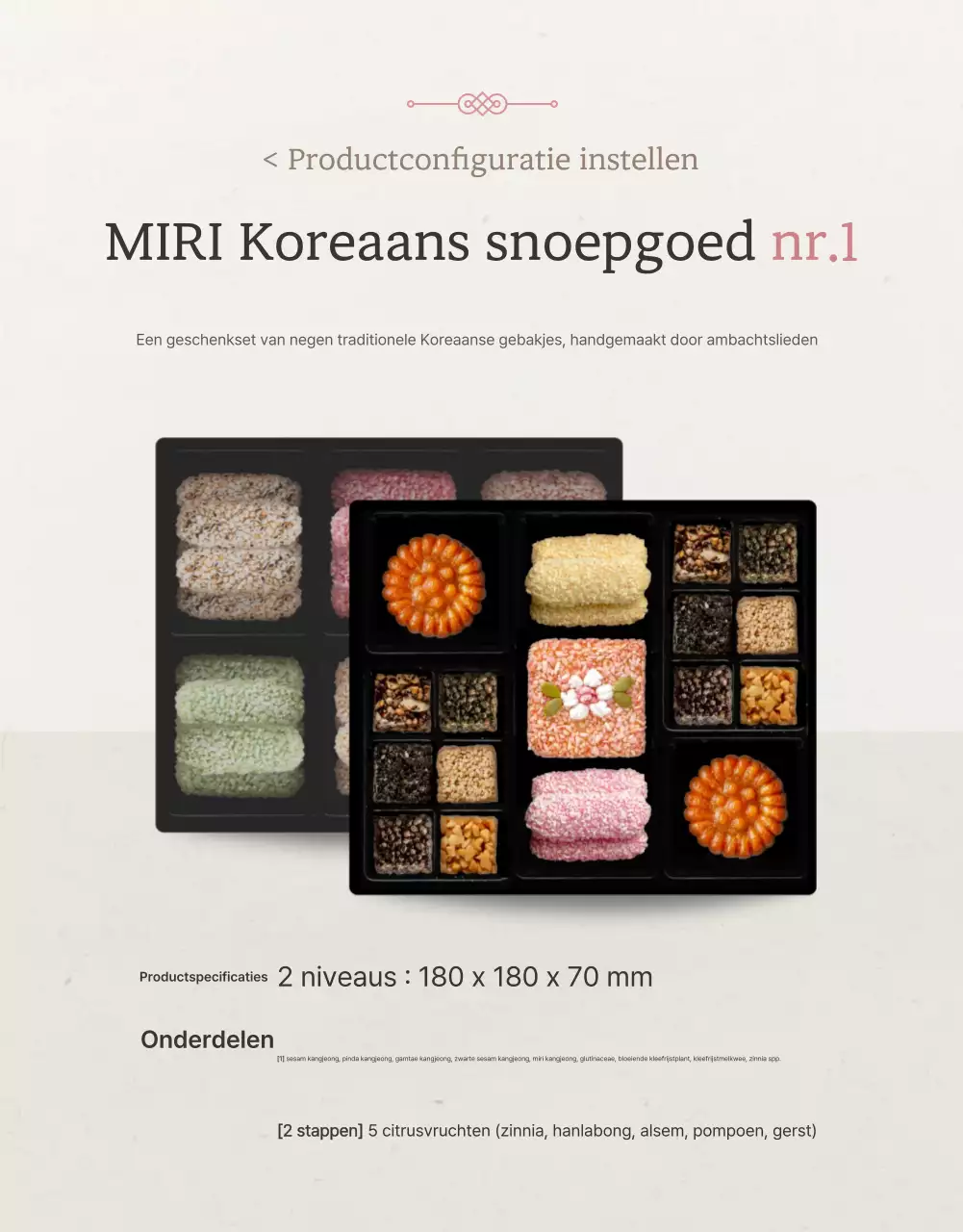Promoot de verkoop van traditionele Koreaanse Chuseok snacks en geschenksets in ivoor en roze